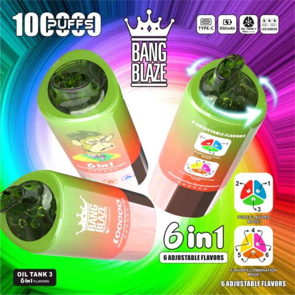 BANG BLAZE 100000 Puffs 14 Smaków Niską Zawartość Nikotyny - Oryginalne Ładowalne Jednorazowe Vape