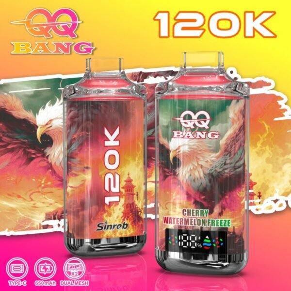 QQ Bang 120K Puffs Cherry Watermelon Freeze – jednorazowy e-papieros i opakowanie