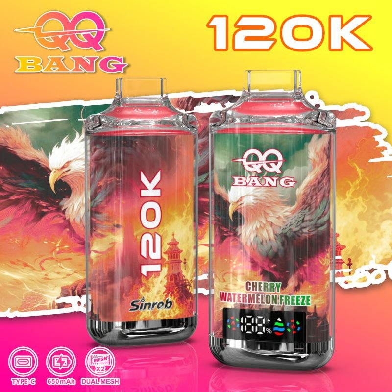 QQ Bang 120K Puffs Cherry Watermelon Freeze – jednorazowy e-papieros i opakowanie