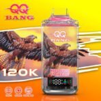 QQ Bang 120K Puffs Hubba Bubba Strawberry – jednorazowy e-papieros z ekranem LED i opakowaniem