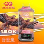 QQ Bang 120K Puffs Hubba Bubba Strawberry – jednorazowy e-papieros z ekranem LED i opakowaniem